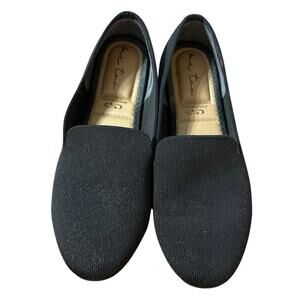 Me Too Brea Flat Slip On Comfort Loafer Shoe Black Sustainable Fabric Mesh Sz 8